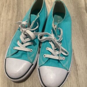 Kids Turquoise Canvas Sneakers